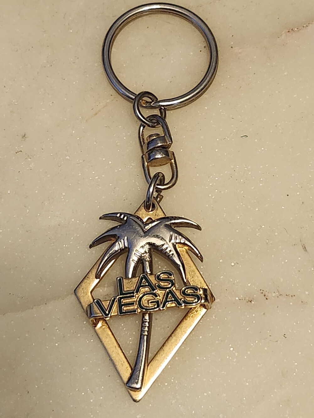Las Vegas Palm Tree Gold & Silver Keychain